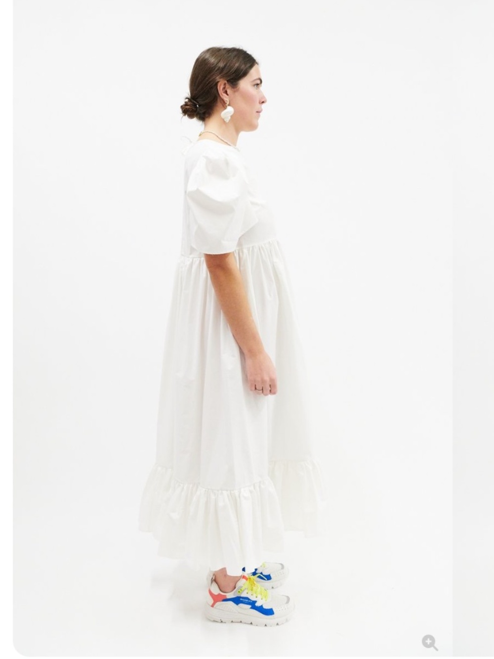 Naya Rea Elizaveta Puff Sleeve Ruffled Hem Dress Size M (US )/ 10 (UK) - Picture 4 of 6